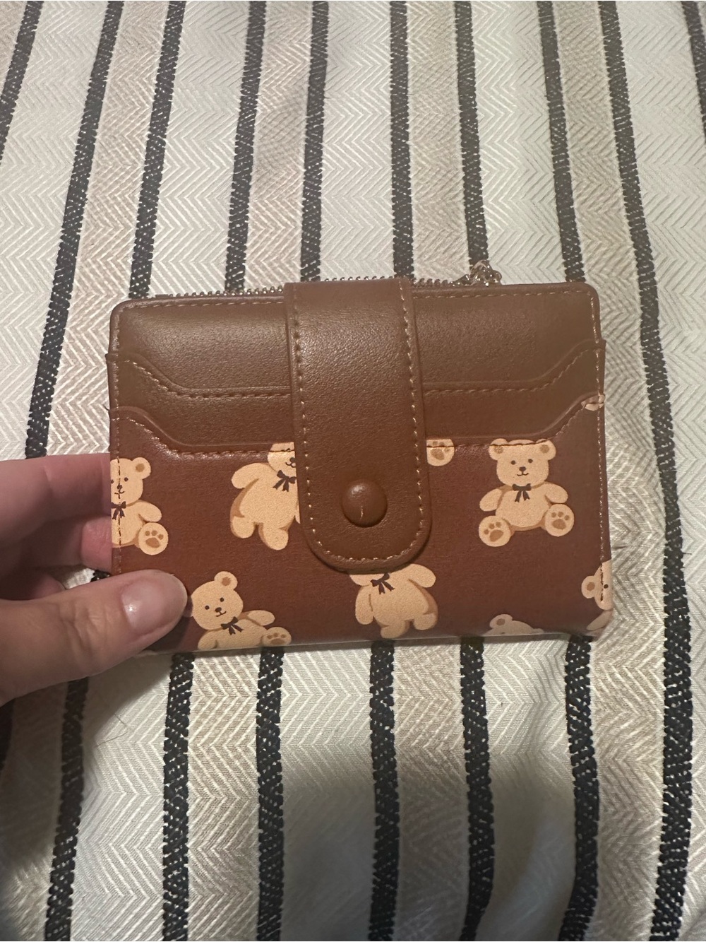 Brown Teddy Print Women's Wallet - Compact Card Holder